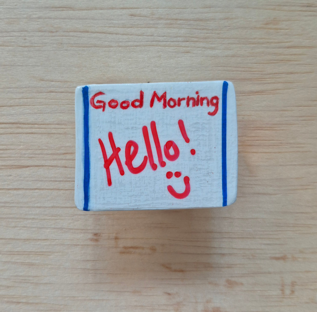 Miniature Good Morning dry-erase board pin