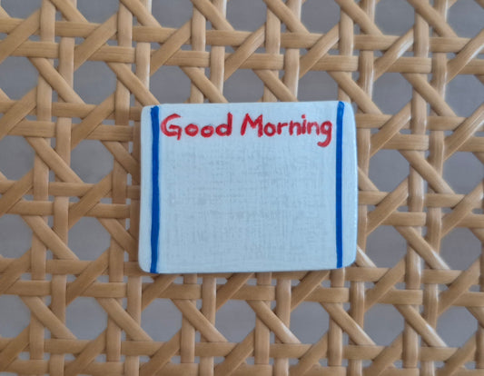 Miniature Good Morning dry-erase board pin