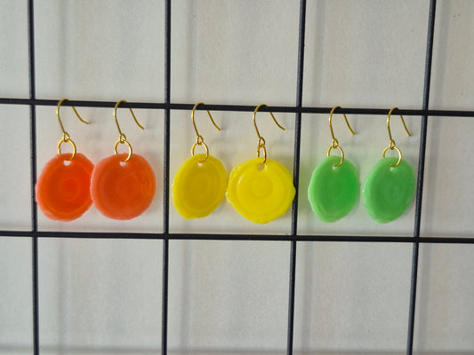 Wafer biscuit dangling earrings